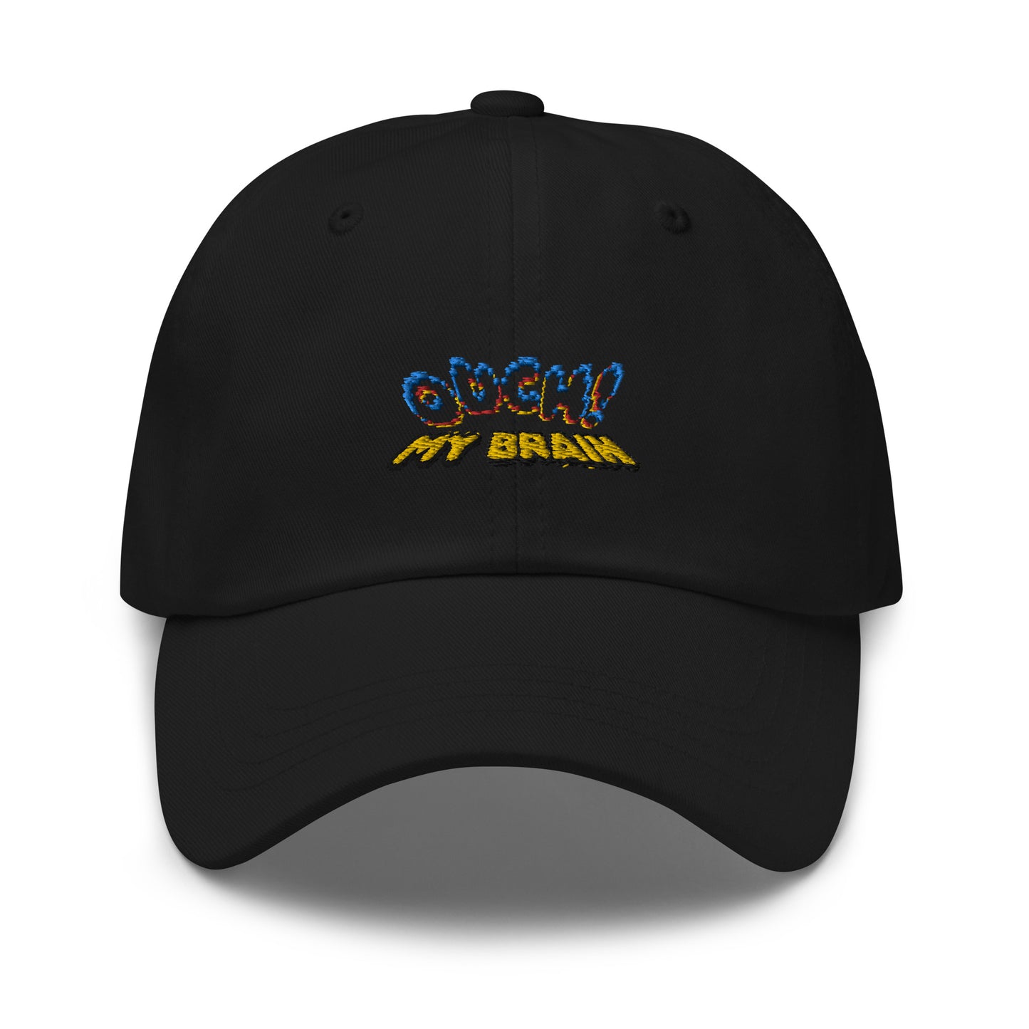 'OUCH! MY BRAIN' Black Dad Hat