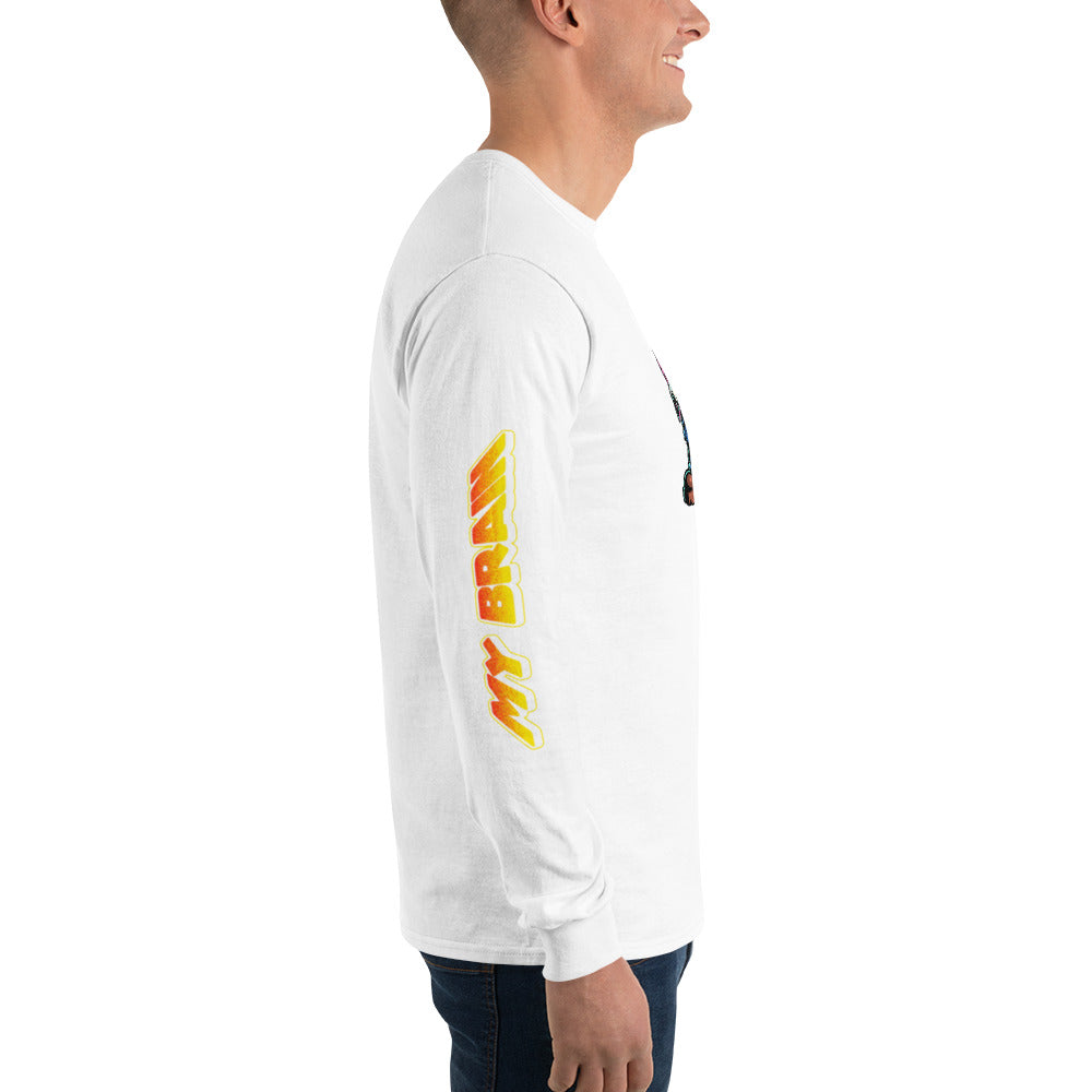 'OUCH! MY BRAIN' White Long-Sleeve Shirt